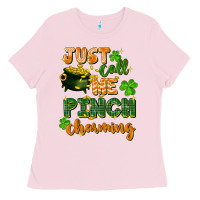 Bubblegum Pink Just call me pinch charming St. Patricks Day Ladies Tee - FaDigitalArtStudio