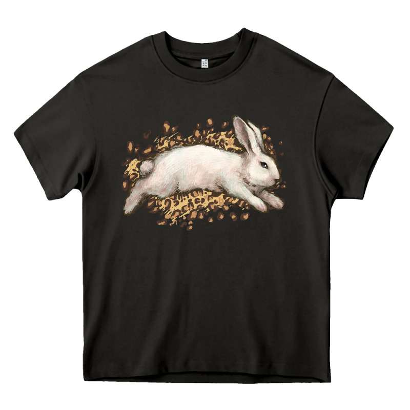 Bunny Rabbit Leopard Easter Day Heavy Core Tee by HowdyJamesFarm | Teevron