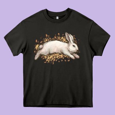 Bunny Rabbit Leopard Easter Day Heavy Core Tee Designed By Howdyjamesfarm