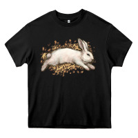 Black Bunny Rabbit leopard Easter Day Heavy Core Tee - HowdyJamesFarm