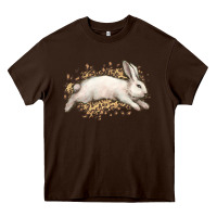 Chocolate Brown Bunny Rabbit leopard Easter Day Heavy Core Tee - HowdyJamesFarm
