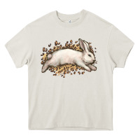 Cream Bunny Rabbit leopard Easter Day Heavy Core Tee - HowdyJamesFarm
