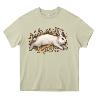 Mossy Bunny Rabbit leopard Easter Day Heavy Core Tee - HowdyJamesFarm