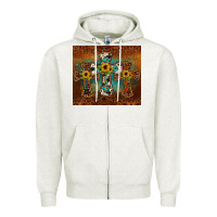 Oatmeal Heather cross tumbler Zipper Hoodie - JahusDesignShop
