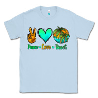 Dusty Blue peace love beach Classic Tee - Jasminsmagicworld