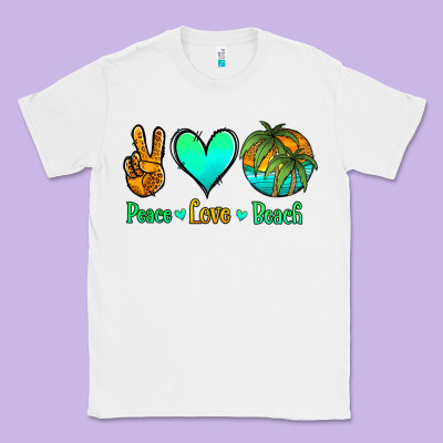 Peace Love Beach Classic Tee Designed By Jasminsmagicworld