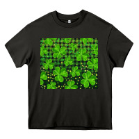 Asphalt Saint Patricks Day Shamrock And Plaid Heavy Core Tee - RanaPortraitStore