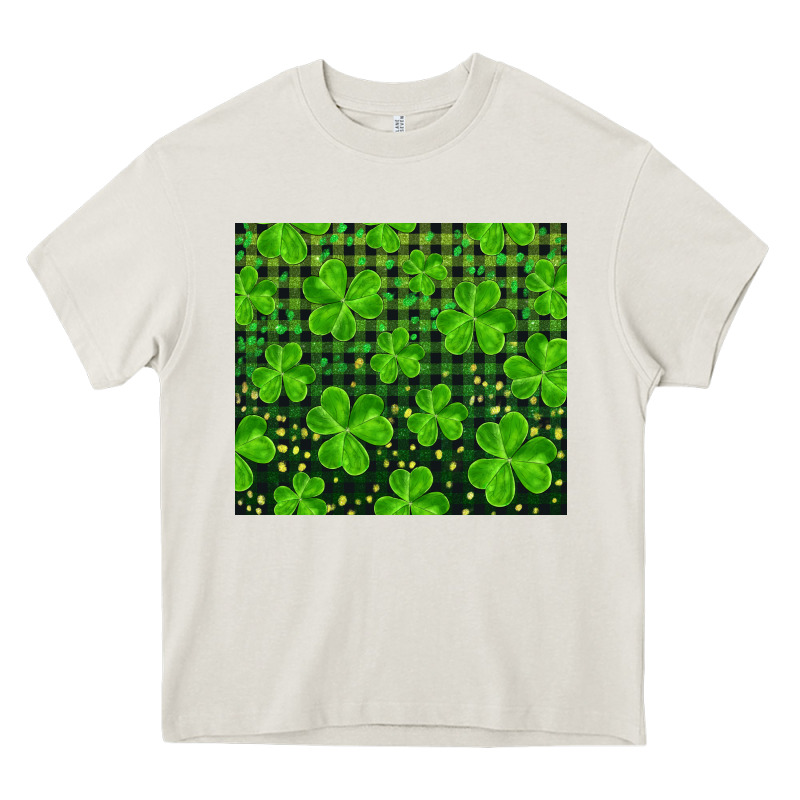Saint Patricks Day Shamrock And Plaid Heavy Core Tee by RanaPortraitStore | Teevron