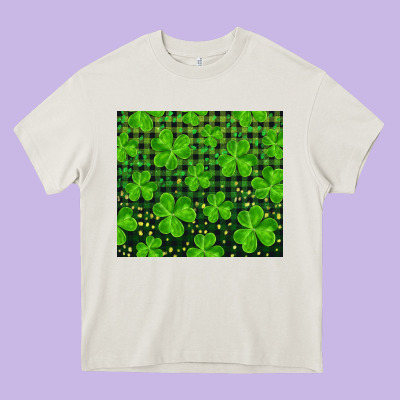 Saint Patricks Day Shamrock And Plaid Heavy Core Tee Designed By Ranaportraitstore