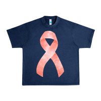 Navy uterine or endometrial cancer ribbon Urban Heavy Tee - FaDigitalArtStudio