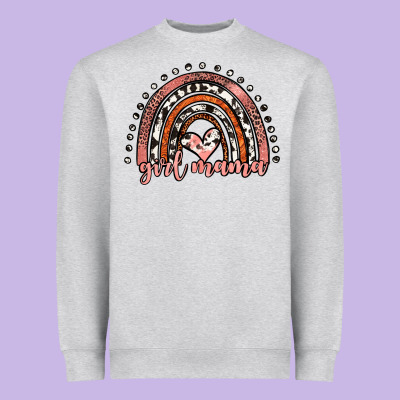 Girl Mama Western Leopard Rainbow Heavyweight Sweatshirt Designed By Jahusdesignshop