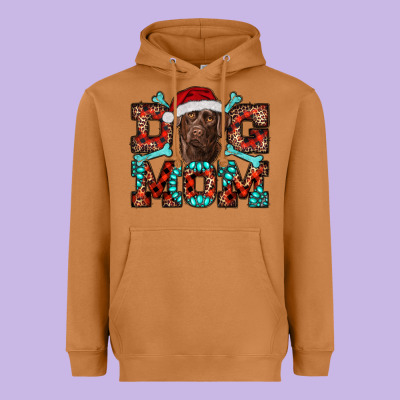 Dog Mom Christmas With Labrador Heavyweight Hoodie Designed By Ranaportraitstore