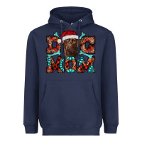 Navy dog mom christmas with labrador Heavyweight Hoodie - RanaPortraitStore
