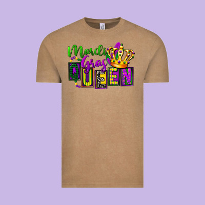 Mardi Gras Queen Vintage Tee Designed By Fadigitalartstudio
