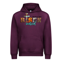 Mauve Wine he is risen indeed matthew 28 6 jesus christ easter Urban Hoodie - Jasminsmagicworld