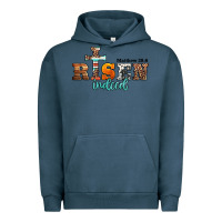 Pigment Midnight Navy he is risen indeed matthew 28 6 jesus christ easter Urban Hoodie - Jasminsmagicworld