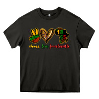 Asphalt Peace love Juneteenth Heavy Core Tee - HowdyJamesFarm