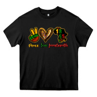 Black Peace love Juneteenth Heavy Core Tee - HowdyJamesFarm