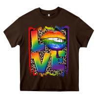 Chocolate Brown Love pride Heavy Core Tee - CowGirlArtShop