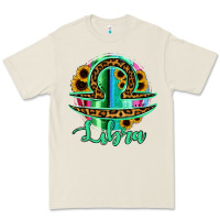 Bone Libra Zodiac Sign Sunflower Leopard Serape Premium Tee - RanaPortraitStore