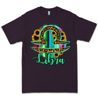 Plum Libra Zodiac Sign Sunflower Leopard Serape Premium Tee - RanaPortraitStore
