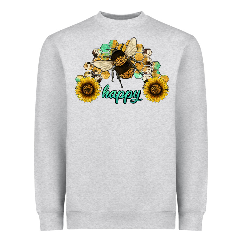 Bee Happy Honey Comb Heavyweight Sweatshirt by JahusDesignShop | Teevron