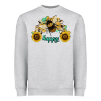 Heather Grey bee happy honey comb Heavyweight Sweatshirt - JahusDesignShop