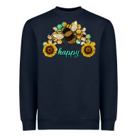 Navy bee happy honey comb Heavyweight Sweatshirt - JahusDesignShop