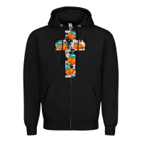 Black pumpkin cross Zipper Hoodie - JahusDesignShop
