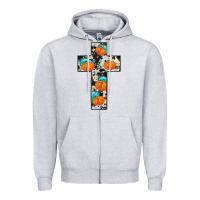 Heather Grey pumpkin cross Zipper Hoodie - JahusDesignShop
