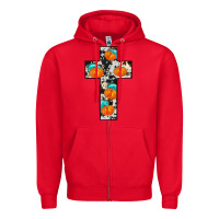 Red pumpkin cross Zipper Hoodie - JahusDesignShop