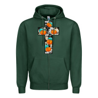 Sports Green pumpkin cross Zipper Hoodie - JahusDesignShop