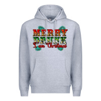 Heather Grey Merry Drink I Am Christmas Premium Hoodie - Artiststas