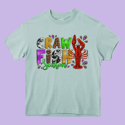 Crawfish Season Mardi Gras Carnival Heavy Core Tee Designed By Jasminsmagicworld