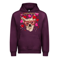 Mauve Wine valentine's day  chihuahua Urban Hoodie - RanaPortraitStore
