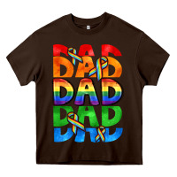 Chocolate Brown Dad dad dad pride Heavy Core Tee - CowGirlArtShop