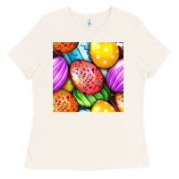 Bone Happy Easter Eggs Seamless Pattern Ladies Tee - BundleAndBundleShop