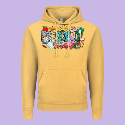Precschool Teacher Vintage Hoodie Designed By Cowhidedigitalart