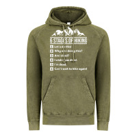 Vintage Olive hiking 6 stages of hiking funny hiking nature adventure Vintage Hoodie - baoMotion