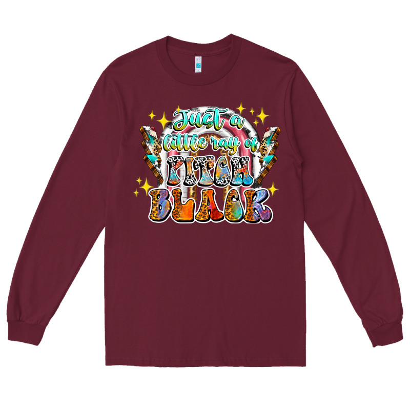 Just A Little Ray Of Pitch Black Long Sleeve Tee by CowhideDigitalArt | Teevron