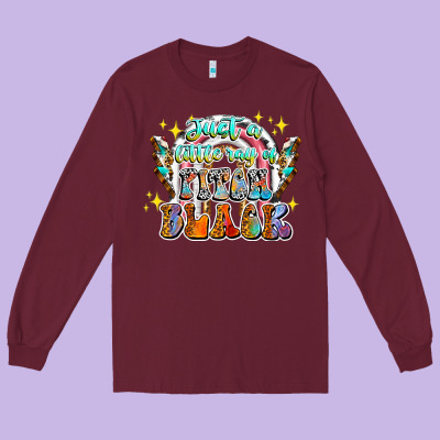 Just A Little Ray Of Pitch Black Long Sleeve Tee Designed By Cowhidedigitalart