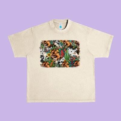 Western Rodeo Background Urban Heavy Tee Designed By Jasminsmagicworld