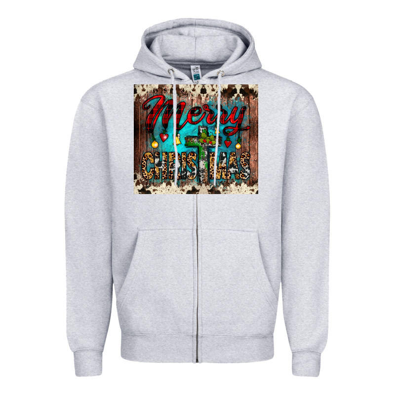 Merry Christmas Cross Tumbler Zipper Hoodie by JahusDesignShop | Teevron