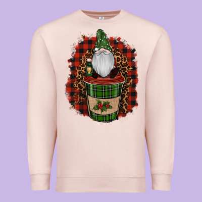 Gnomes With Coffee Christmas Premium Sweatshirt Designed By Ranaportraitstore