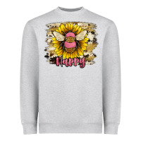 Heather Grey bee happy Heavyweight Sweatshirt - JahusDesignShop