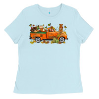 Baby Blue thanksgiving truck with gnome bbs Ladies Tee - BundleAndBundleShop