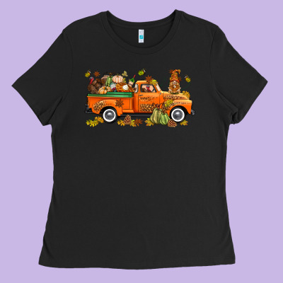 Thanksgiving Truck With Gnome Bbs Ladies Tee Designed By Bundleandbundleshop