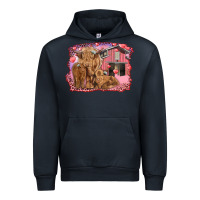 Navy Valentine's day mama cow and baby cows Urban Hoodie - RanaPortraitStore