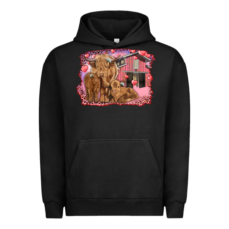 Valentine's Day Mama Cow And Baby Cows Urban Hoodie by RanaPortraitStore | Teevron