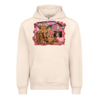 Sandshell Valentine's day mama cow and baby cows Urban Hoodie - RanaPortraitStore